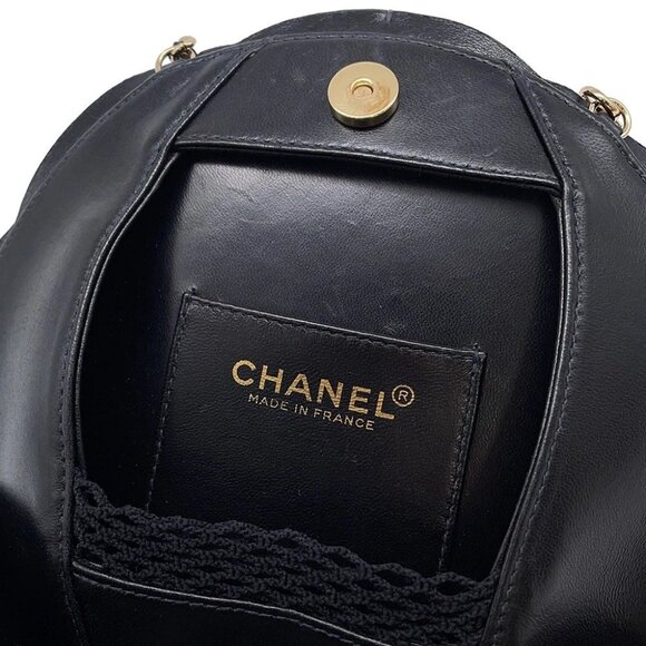 CHANEL Camellia ChainPochette Satin/Leather Black - Picture 10 of 15